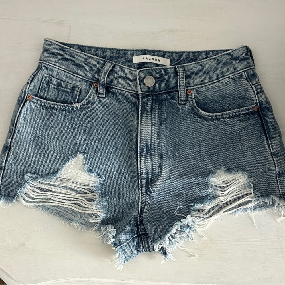PacSun Light Blue High Rise Festival Shorts